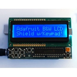 LCD Shield Kit w/ 16x2 Character Display - Only 2 pins used! - BLUE AND WHITE