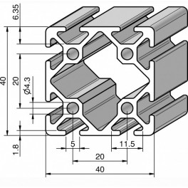 Konstrukční profil Item 40x40
