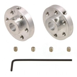 Pololu Universal Aluminum Mounting Hub for 1/4″ Shaft, M3 Holes (2-Pack)