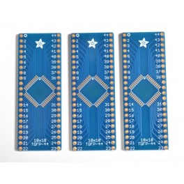 SMT Breakout PCB for 44-QFN or 44-TQFP - 3 Pack