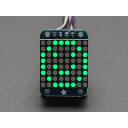 Adafruit Mini 0.8" 8x8 LED Matrix w/I2C Backpack - Pure Green