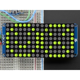 16x8 1.2" LED Matrix+Backpack UltraBright Round YellowGreen LEDs