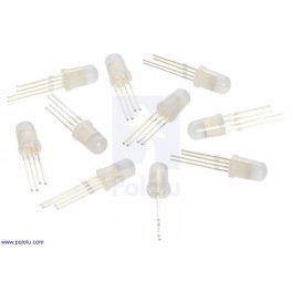Addressable Through-Hole 5mm RGB LED with Diffused Lens, WS2811 Driver - 1pc Addressable Through-Hole 5mm RGB LED with Diffused Lens, WS2811 Driver - 1pc