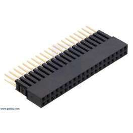 Stackable 0.100″ Female Header with Extra 0.3″ Spacer: 2x20-pin, Straight Stackable 0.100″ Female Header with Extra 0.3″ Spacer: 2x20-pin, Straight