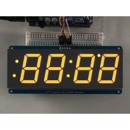 Adafruit 1.2" 4-Digit 7-Segment Display w/I2C Backpack - Yellow