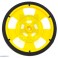 Solarbotics GMPW-Y YELLOW Wheel with Encoder Stripes, Silicone Tire