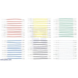 Wires with Pre-Crimped Terminals 60-Piece 6-Color Assortment M-F 2"