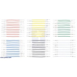 Wires with Pre-Crimped Terminals 60-Piece 6-Color Assortment M-M 2"