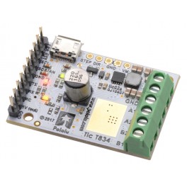 Tic T834 USB Multi-Interface Stepper Motor Controller (Connectors Soldered) Tic T834 USB Multi-Interface Stepper Motor Controller (Connectors Soldered)