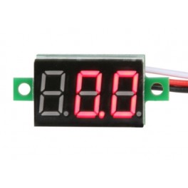 Mini 3-wire Volt Meter (0 - 99.9VDC) Red