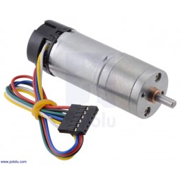 9.7:1 Metal Gearmotor 25Dx63L mm HP 6V with 48 CPR Encoder